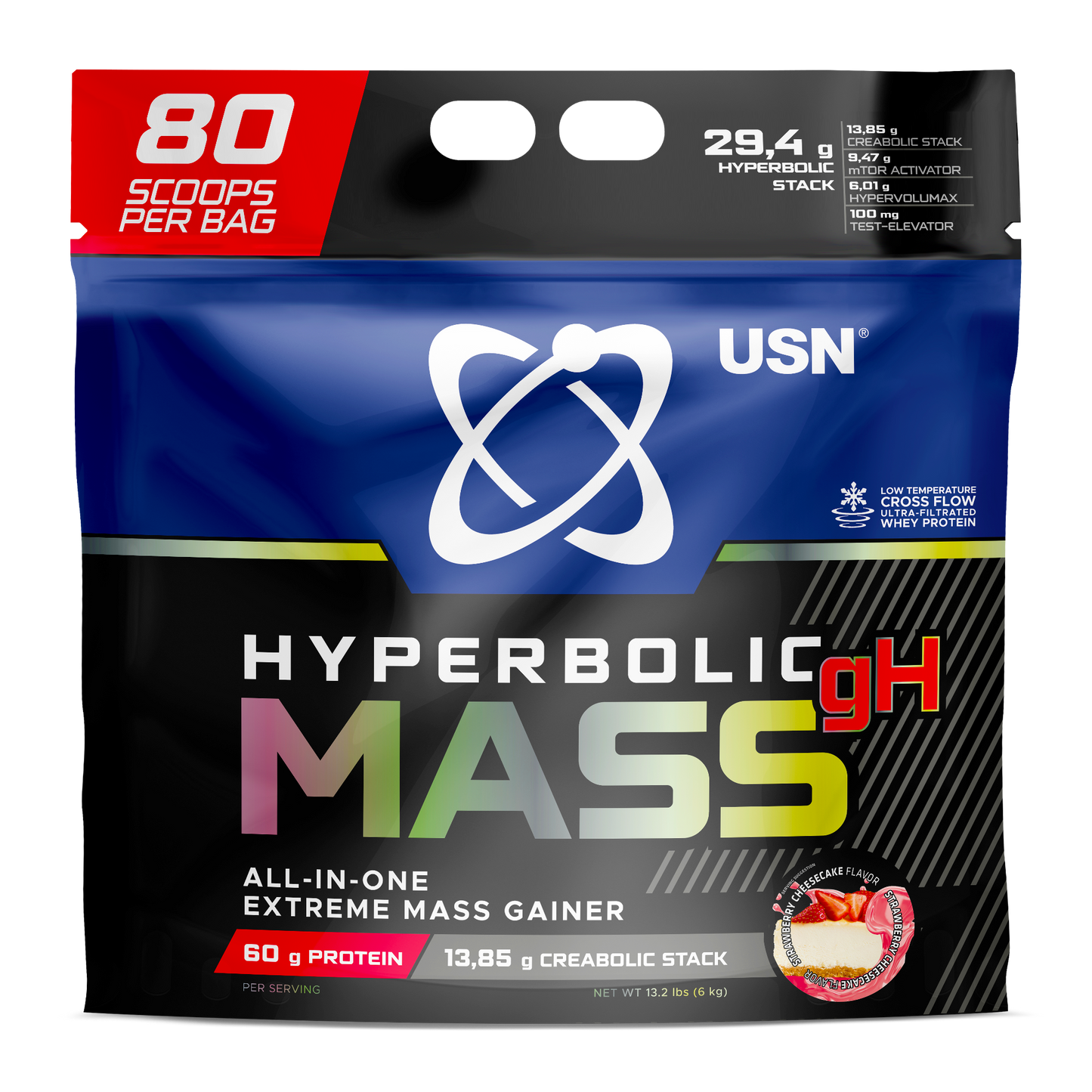 USN Hyperbolic Mass 6kg – High-Calorie Muscle & Weight Gainer Supplement