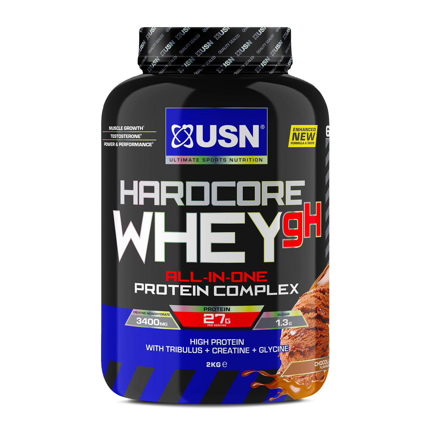 USN Hardcore Whey GH 2kg – Advanced Whey Protein with GH Support for Muscle & Strength