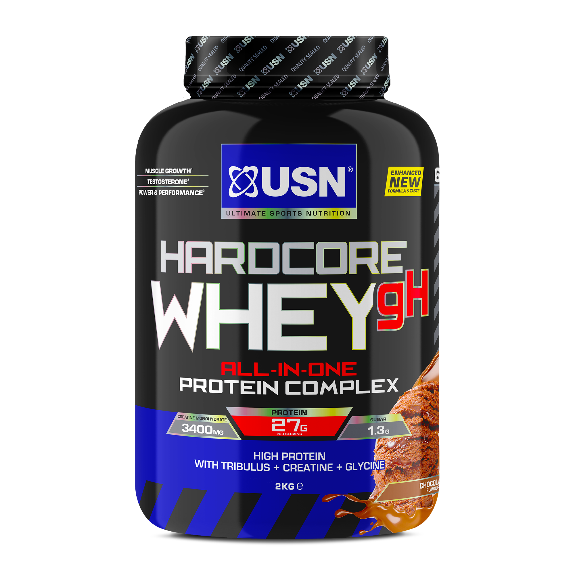 USN Hardcore Whey GH 2kg – Advanced Whey Protein with GH Support for Muscle & Strength