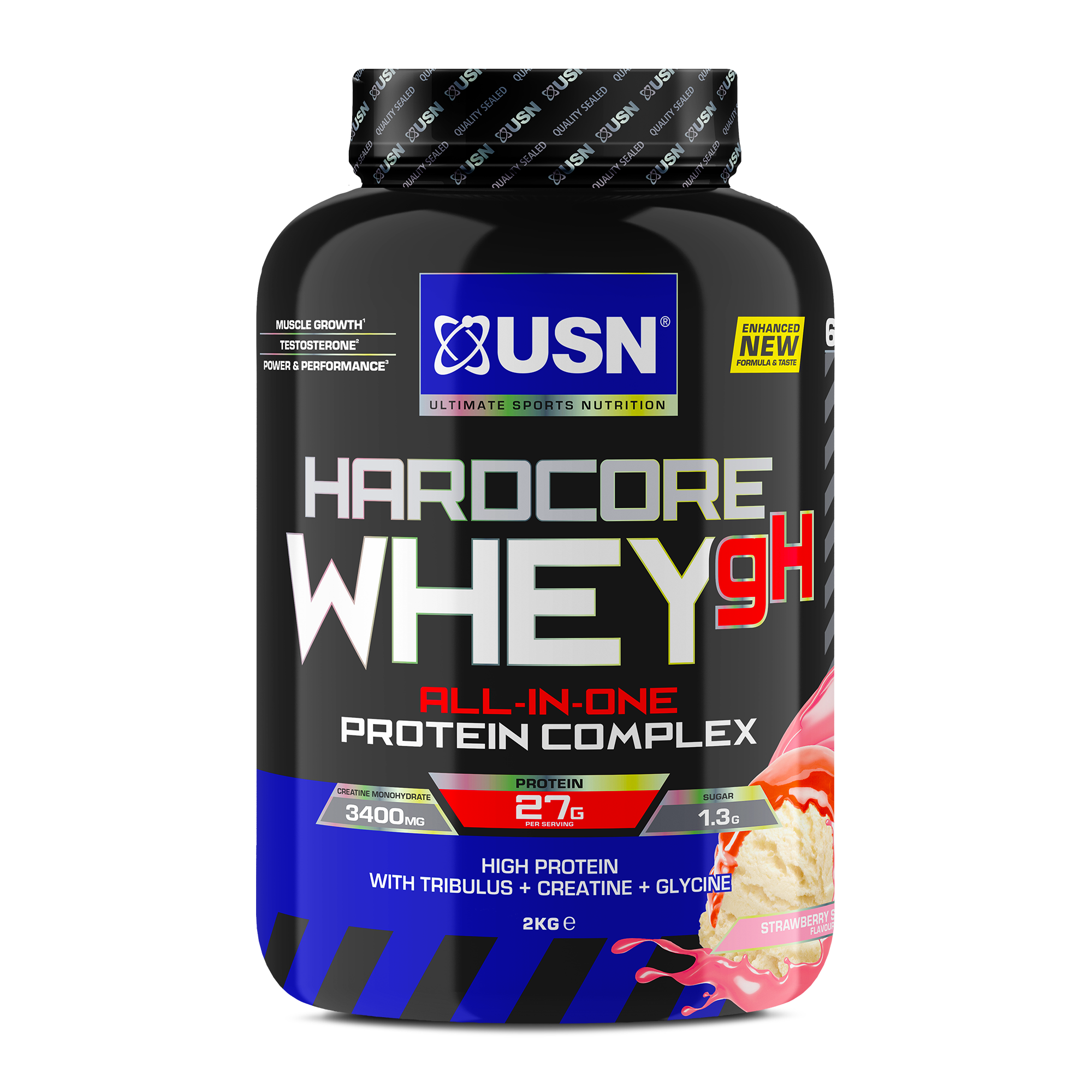 USN Hardcore Whey GH 2kg – Advanced Whey Protein with GH Support for Muscle & Strength