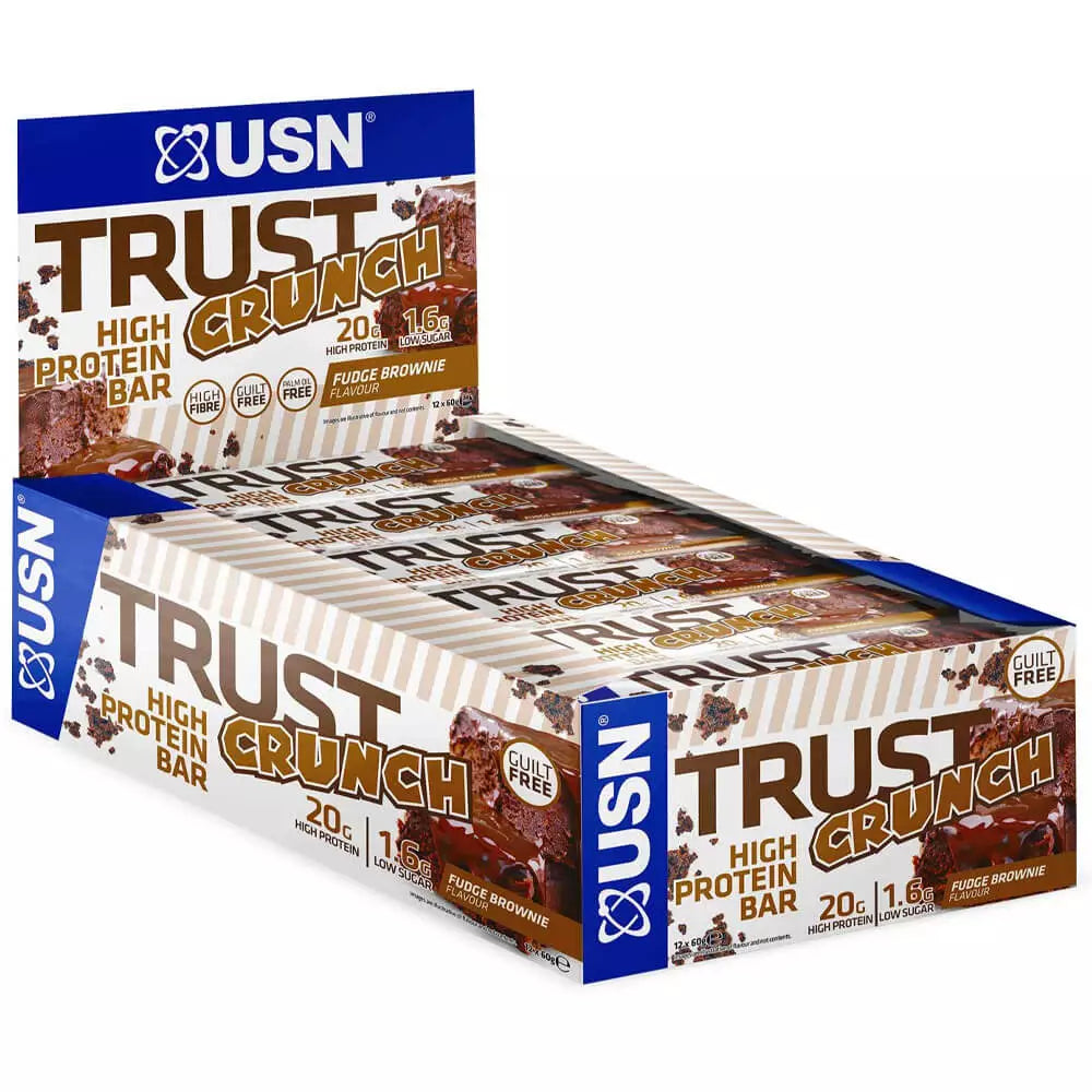 USN Trust Crunch Protein Bar 60g (Pack of 12) – Delicious, High-Protein Snack