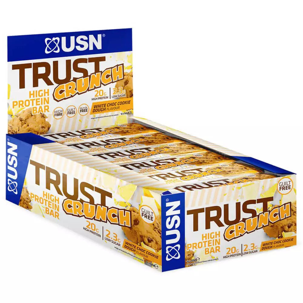 USN Trust Crunch Protein Bar 60g (Pack of 12) – Delicious, High-Protein Snack