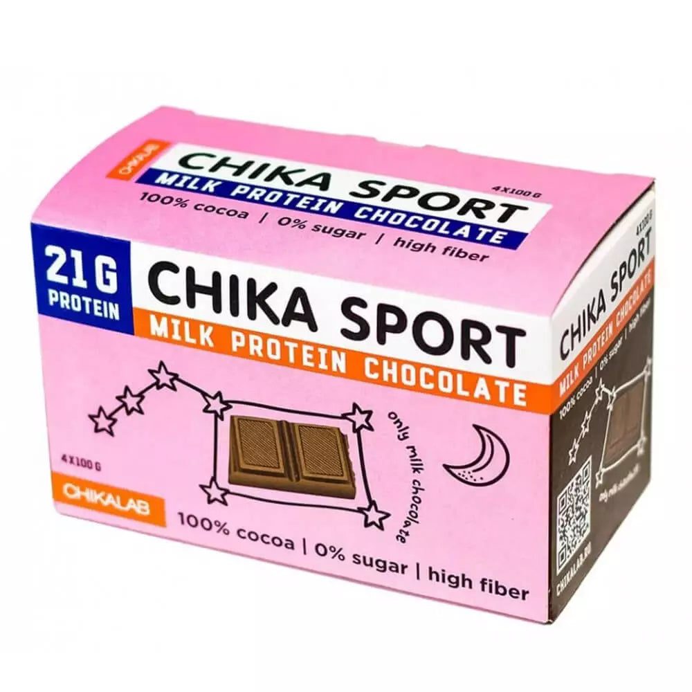 Chikalab Chikasport Protein Milk Chocolate Bars - 4x100g Pack