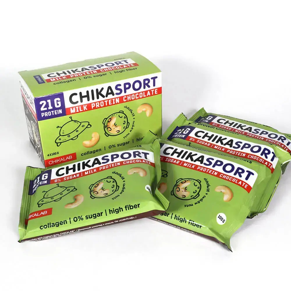 Chikalab Chikasport Protein Milk Chocolate Bars - 4x100g Pack