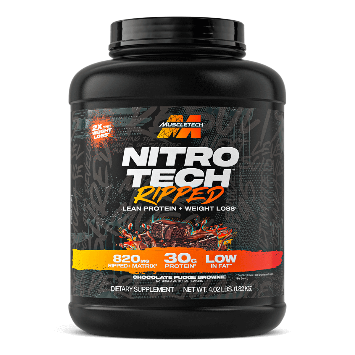 MuscleTech Nitro-Tech Ripped – Lean Whey Protein + Weight Loss Formula for Muscle Growth & Fat Burning