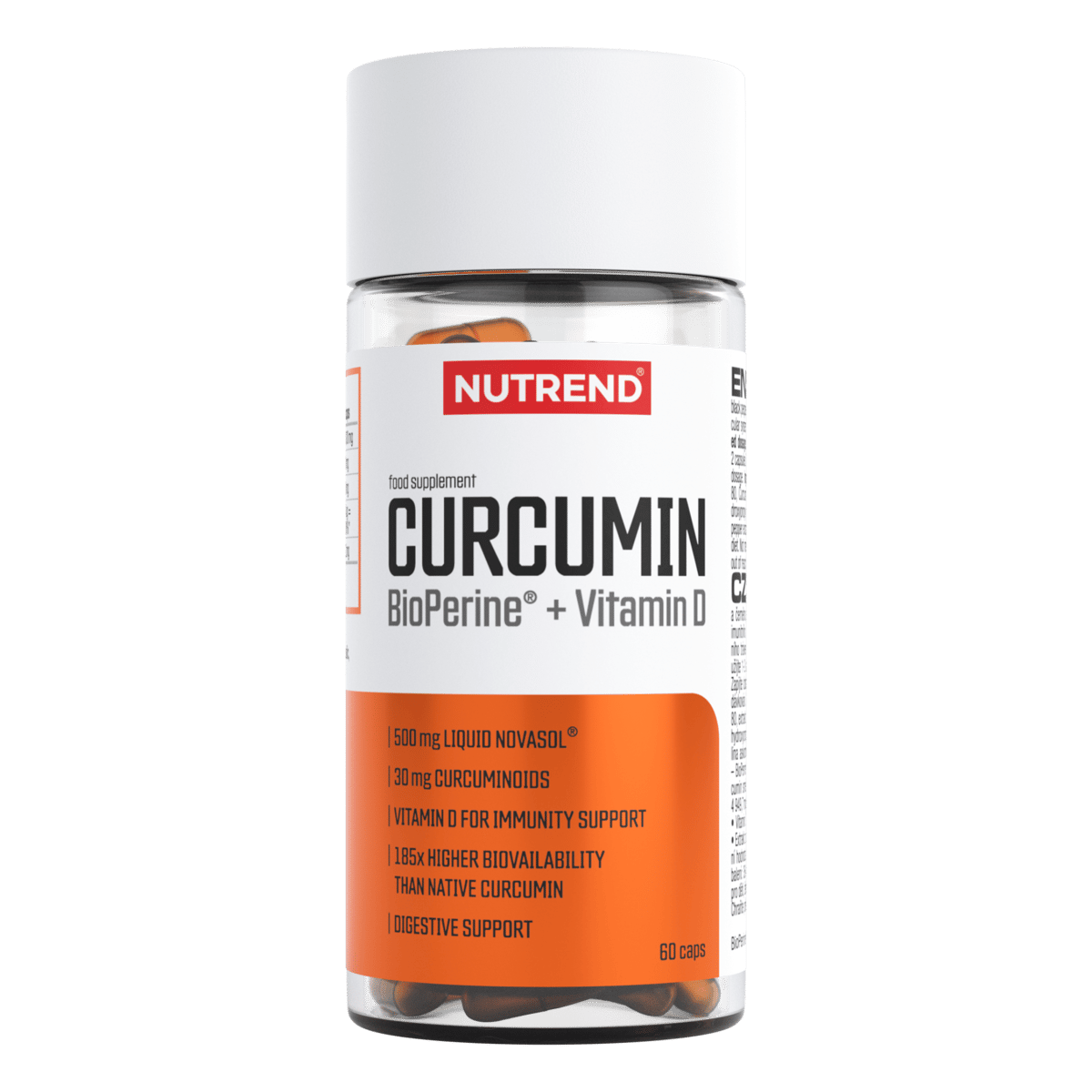 Nutrend Curcumin + BioPerine + Vitamin D – 60 Capsules