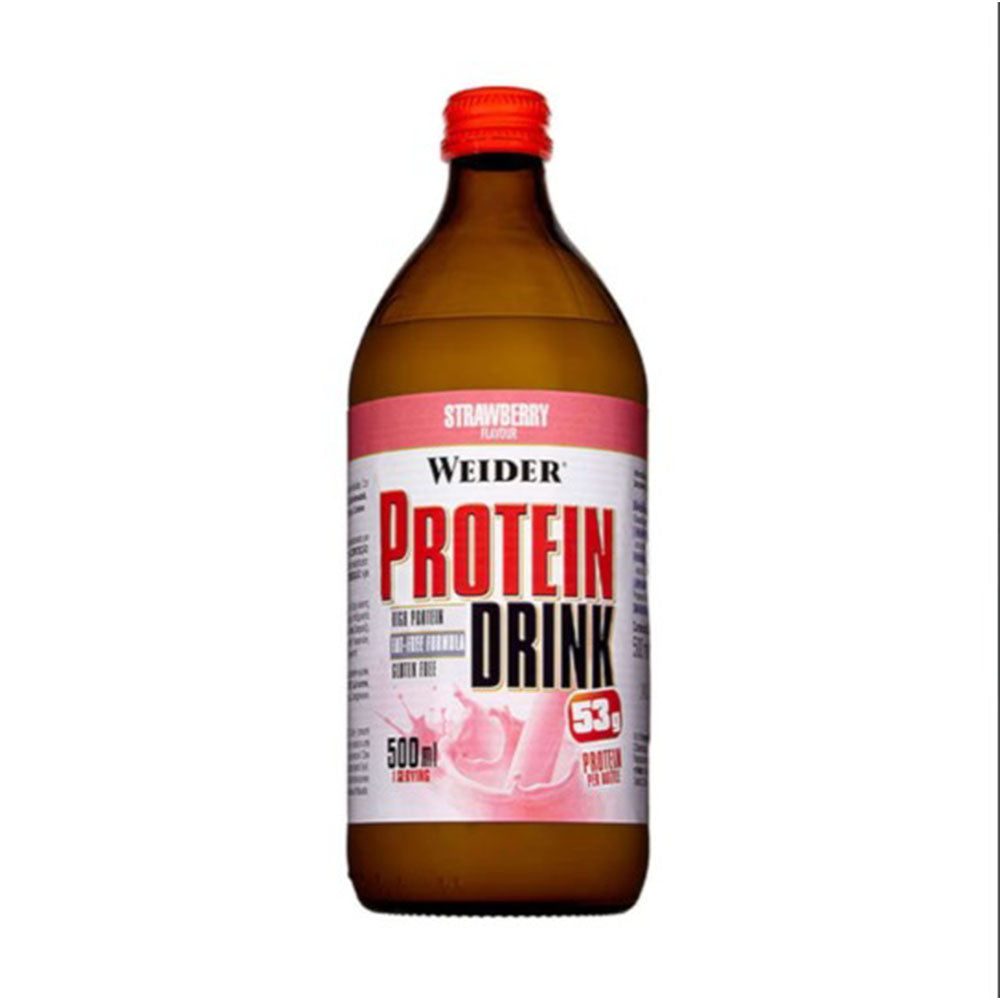 Weider Protein Drink Strawberry Flavour 500ml (Pack of 12) – Ready-to-Drink Protein for Muscle Recovery